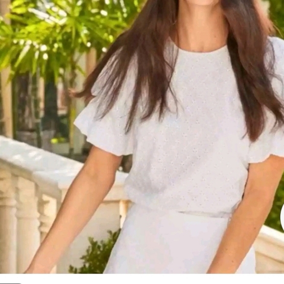 LILLY PULITZER White Puff Sleeve Blouse - Picture 2 of 10